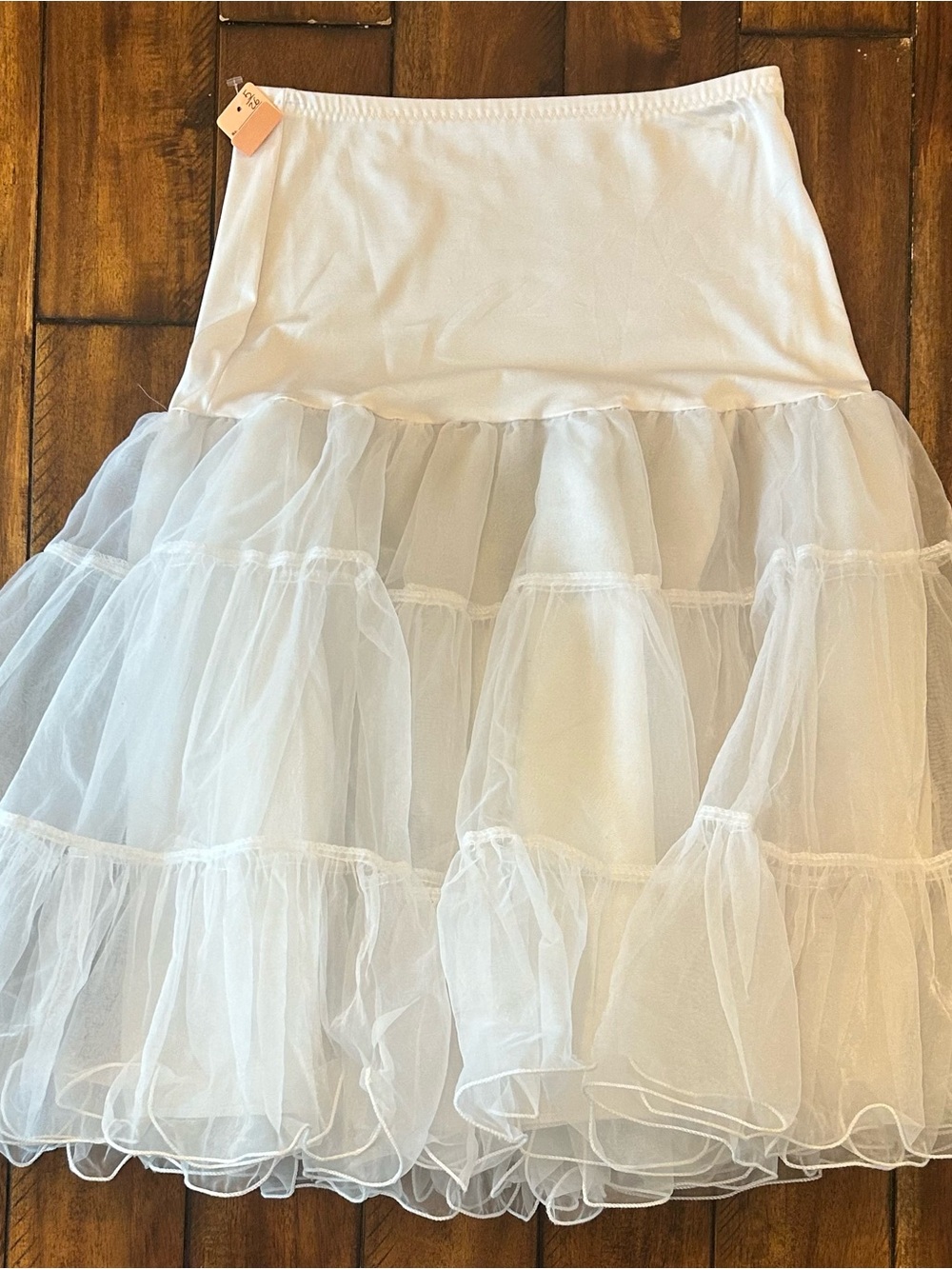 White A-Line Tulle Tiered Skirt Slip